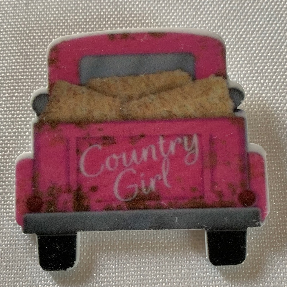 NWT. Handmade Country Girl Pink Pickup Truck  Pin Brooch!